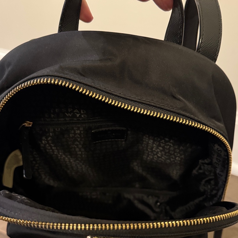 Kate Spade Black Nylon Mini Backpack Gold Hardware Small Travel Bag - Picture 4 of 8